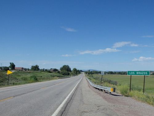 GDMBR: Passing by Los Brazos (the village of Brazos).